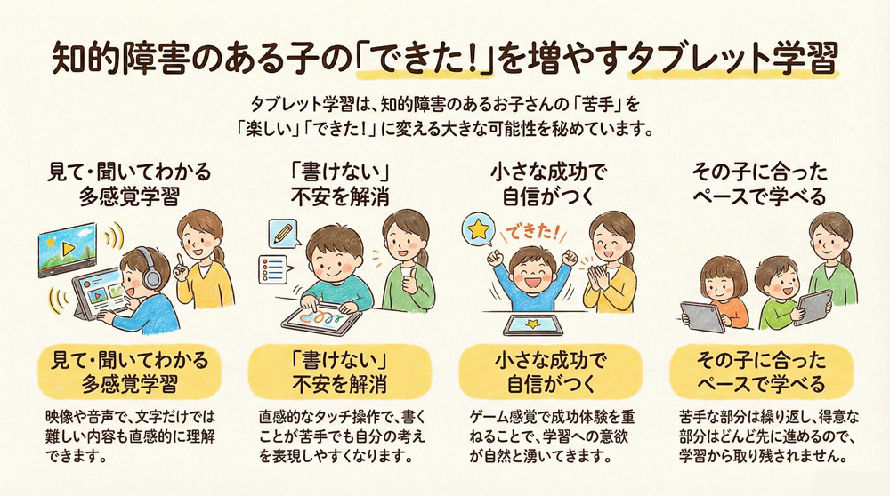 知的障害のあるお子さんのタブレット学習