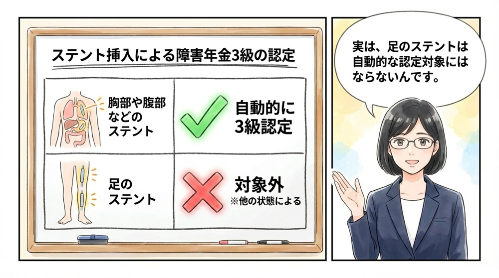 両足に入れられたステント