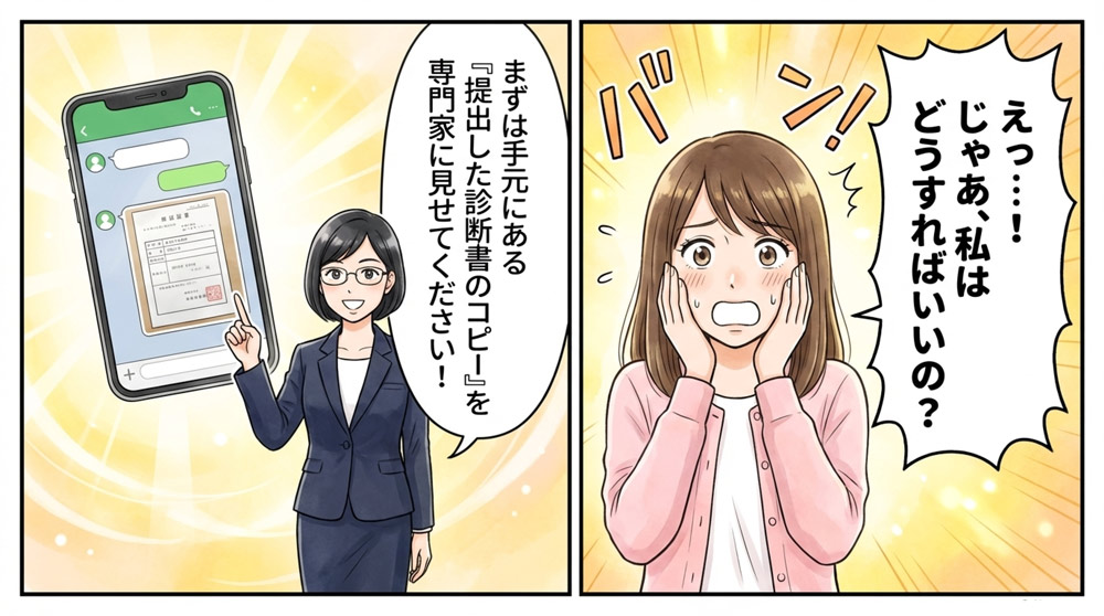 提出された診断書のコピー