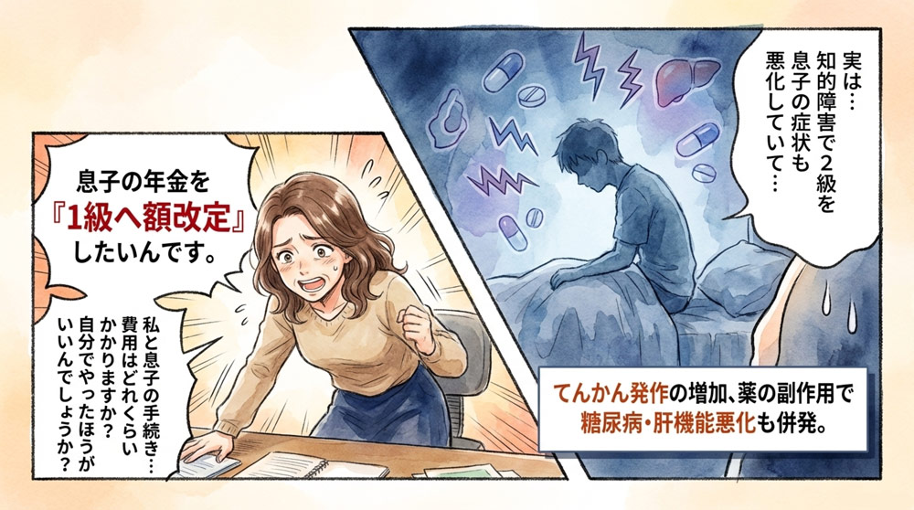 知的障害のお子様の額改定