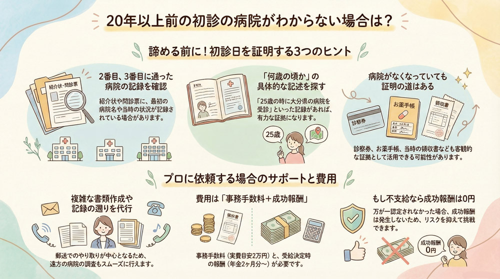人工透析を開始したが、20年以上前の初診の病院がわからない場合は?