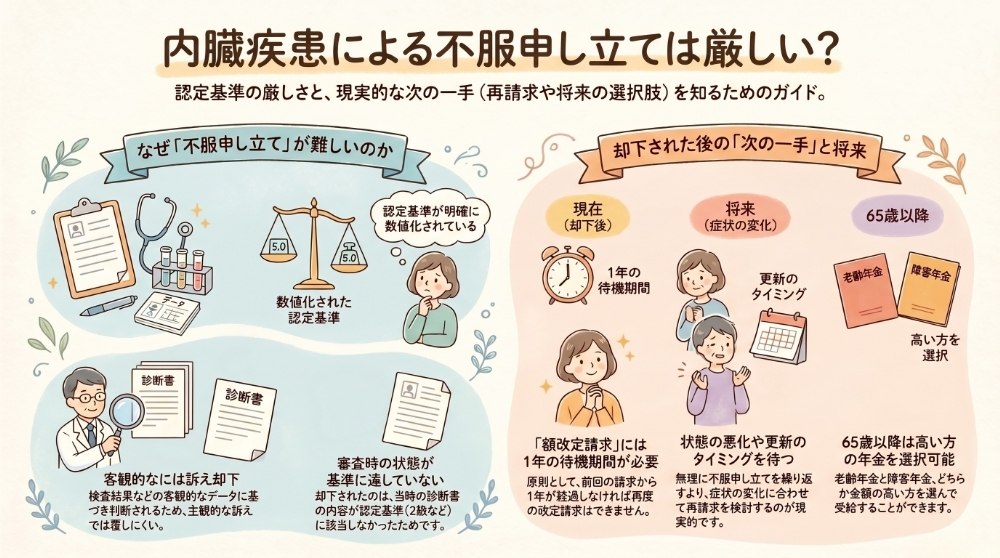 内臓疾患による不服申し立ては厳しい?