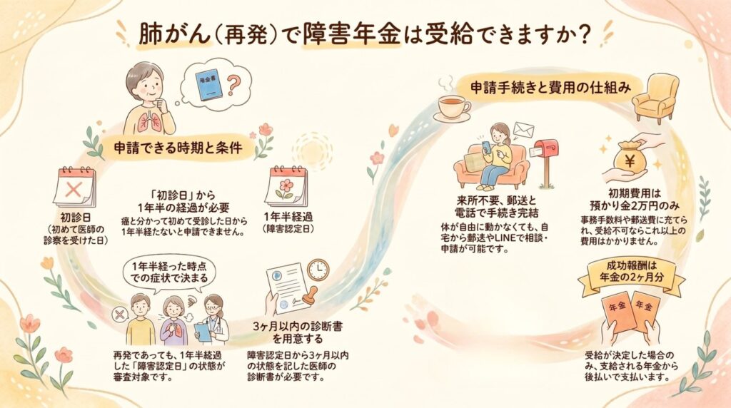 肺がん(再発)で障害年金は受給できますか?