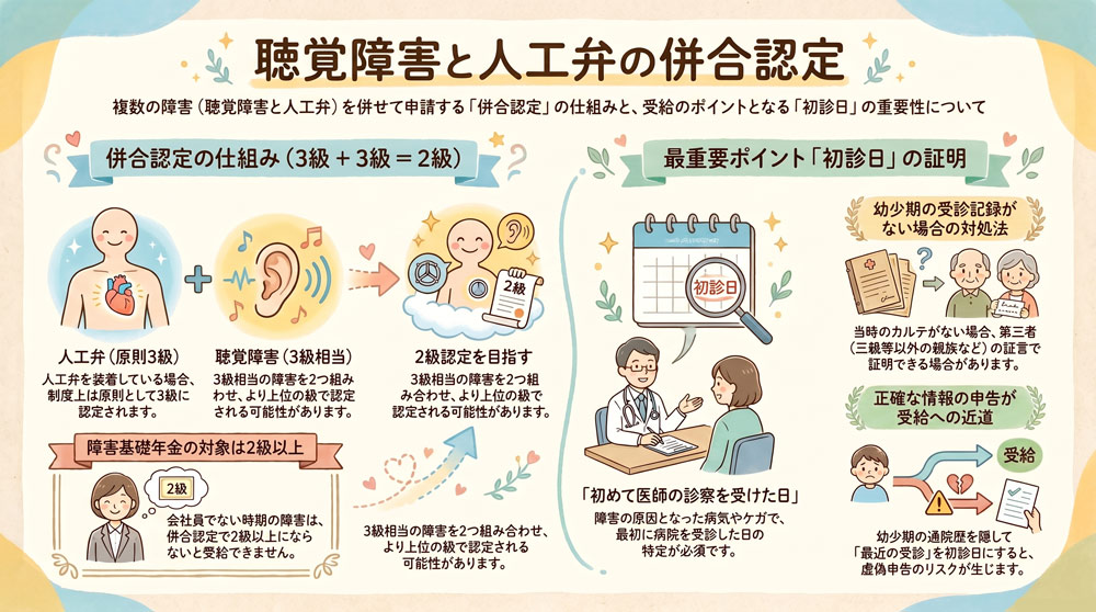 初診日が古い・証明できない?聴覚障害と人工弁の併合認定、ギラン・バレー症候群の申請について