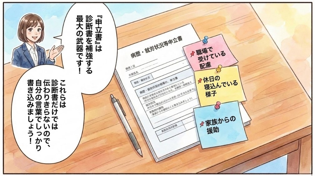 病歴・就労状況等申立書での書き方