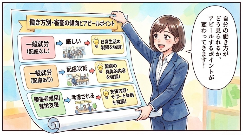 就労形態別の認定傾向と申請時のアピールポイント