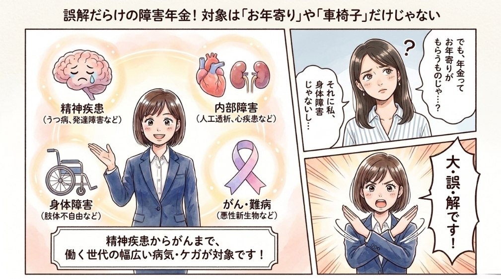 障害年金の対象となる主な病気・けが