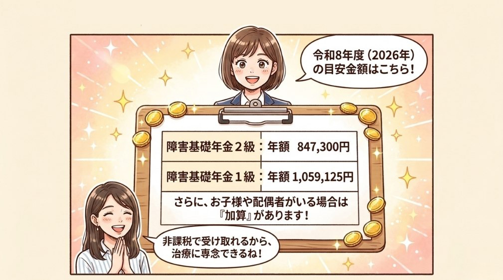 障害年金でもらえる金額はどれくらい?(令和8年度・2026年度)