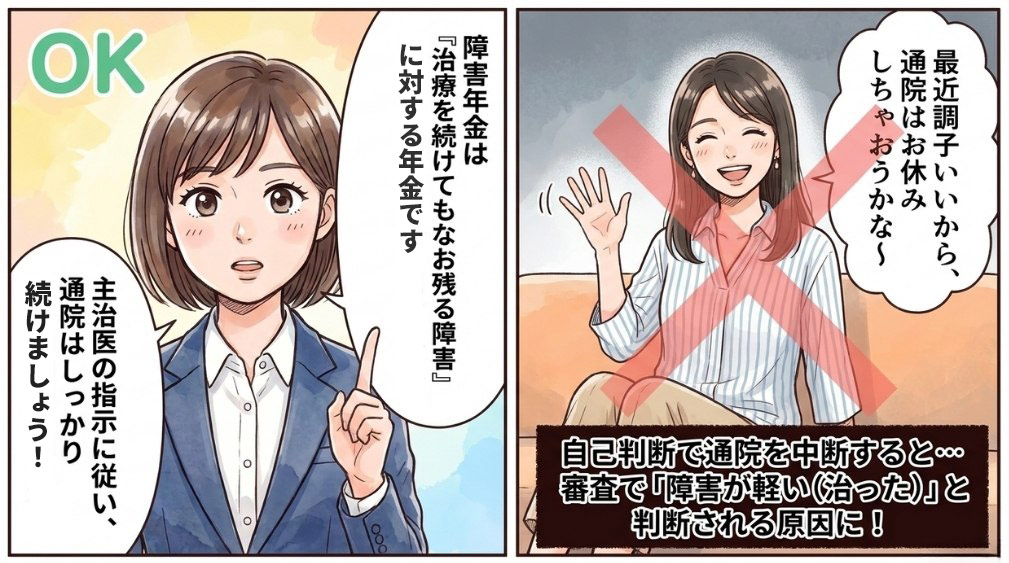 主治医の指示に従って通院を続ける