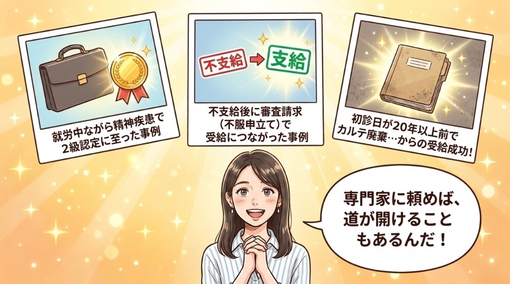 「もらえないと思っていたが受給できた」事例