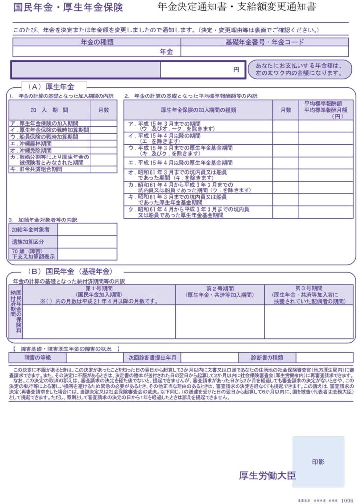 支給額変更通知書