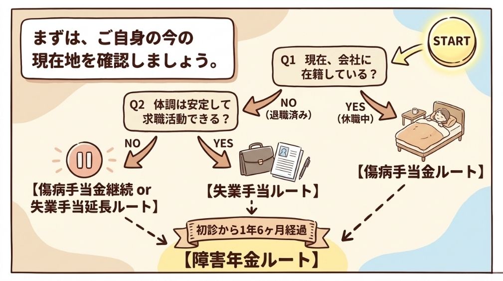うつ病で働けないときに使えるお金の制度【状況別早見表】