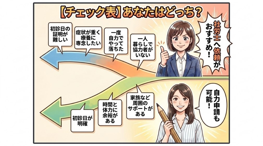 「社労士に依頼」と「自力申請」の判断目安チェック