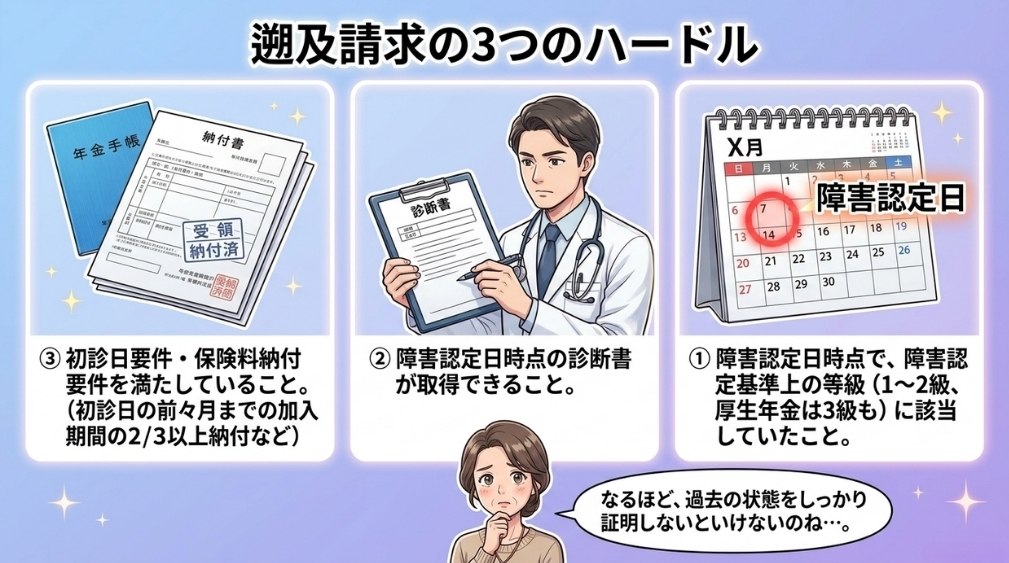 遡及請求の3つの要件