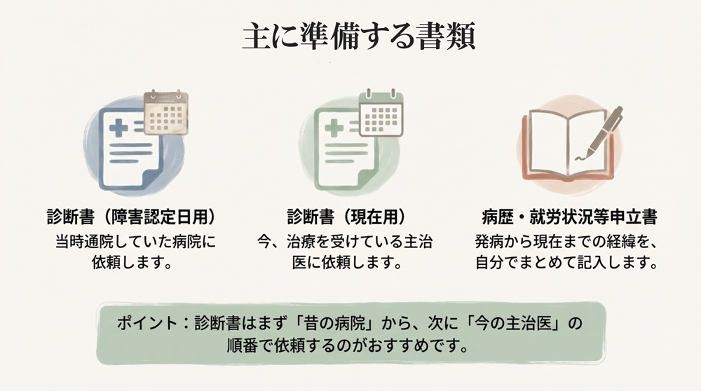 遡及請求で必要となる主な書類