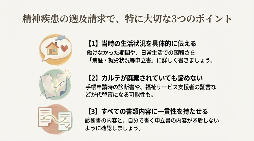 精神疾患における遡及請求のポイント
