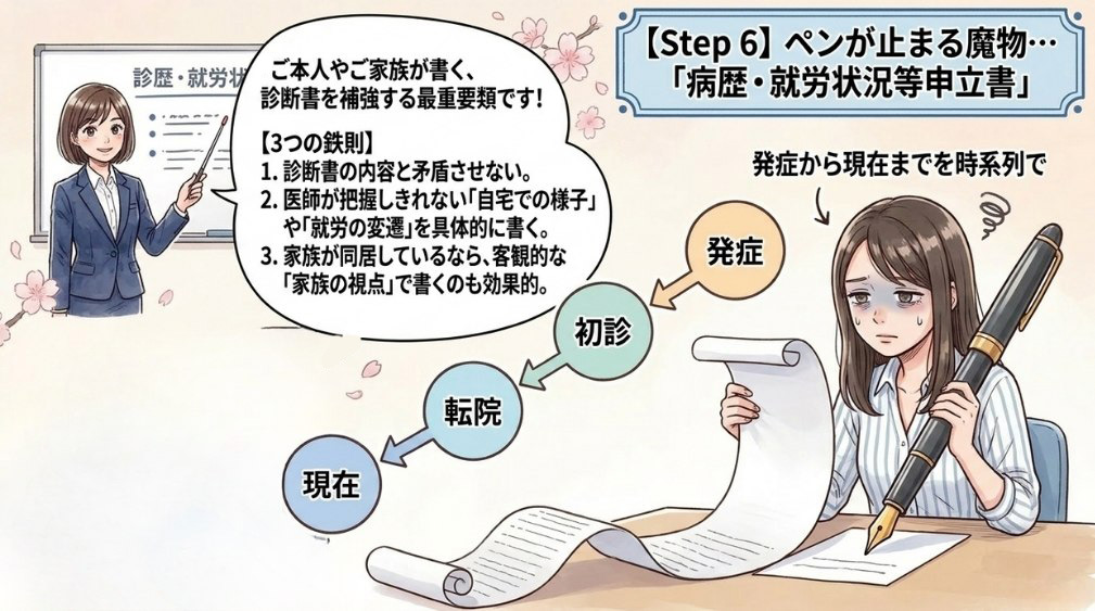 Step6 — 病歴・就労状況等申立書を作成する