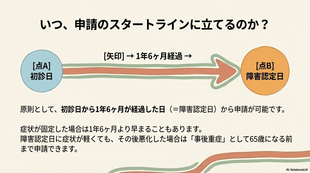 障害年金の申請の時期とタイミング