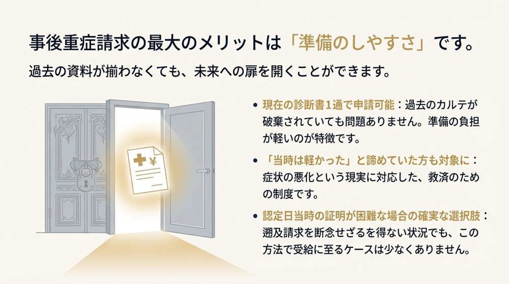 事後重症請求のメリット