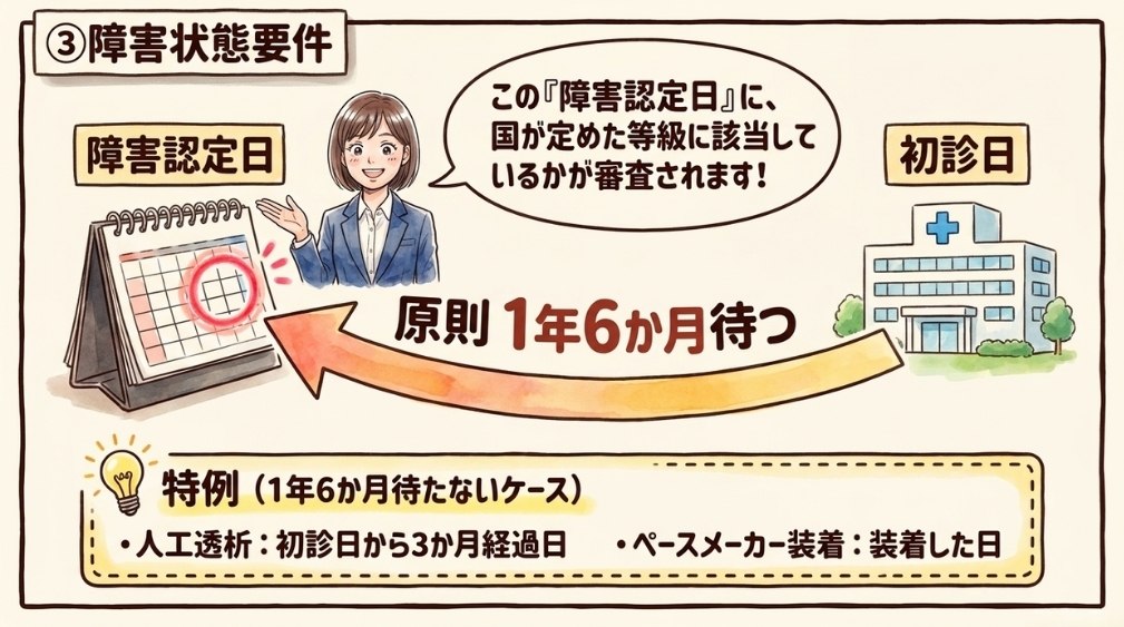 ③障害状態要件(障害認定基準への該当)