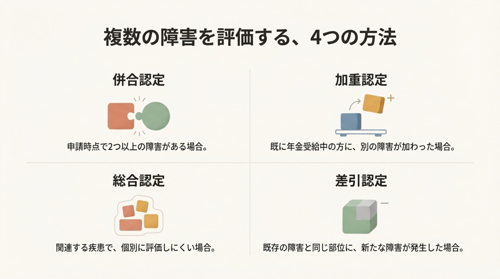 複数の障害がある場合の認定方法