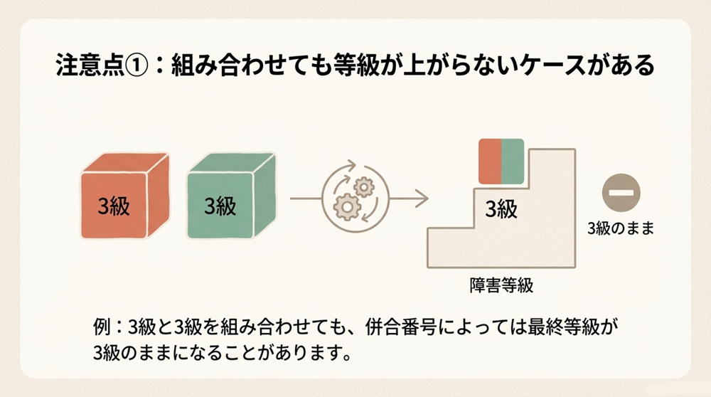 組み合わせても等級が上がらないケースがある