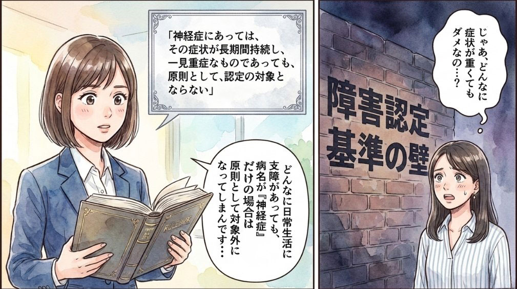 診断書の傷病名が神経症圏だった場合