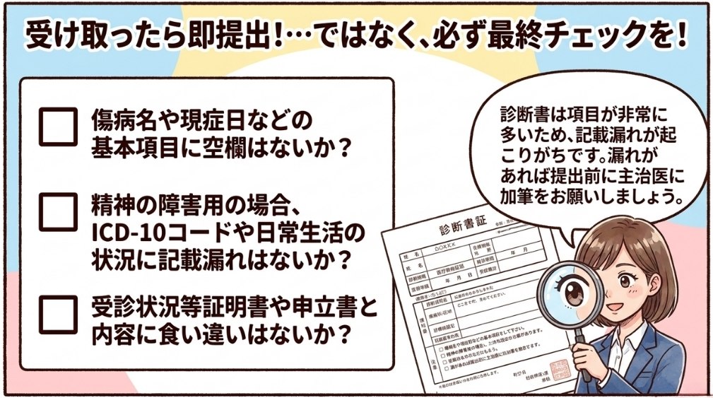 受け取ったら記載内容を確認する