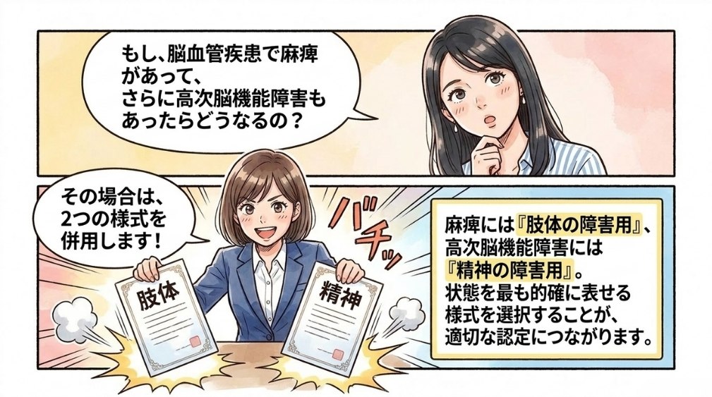 複数の障害がある場合は複数の様式を併用することも