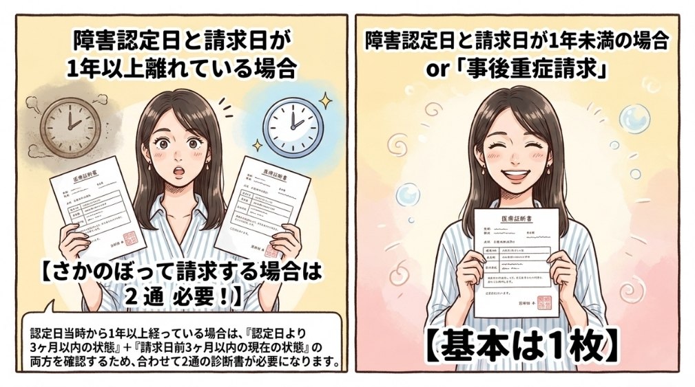 請求方法によって必要な枚数が変わる