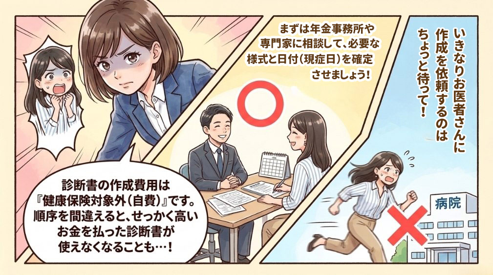 作成を依頼する前に年金事務所等へ相談する