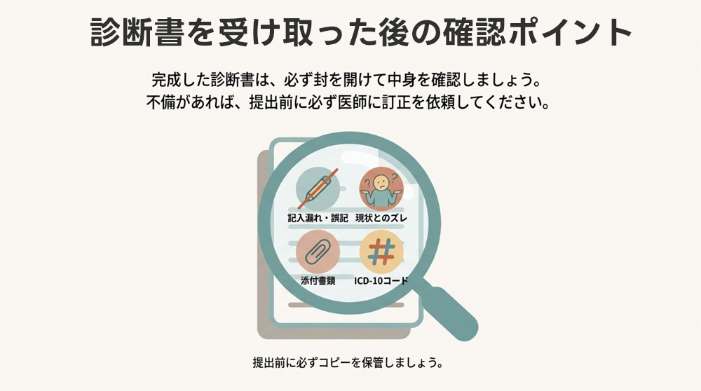 診断書を受け取った後の確認ポイント