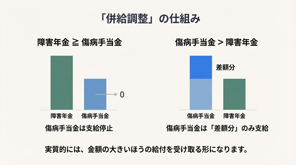 傷病手当金と障害年金は同時にもらえる?