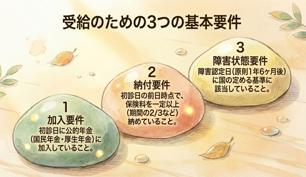 障害年金を受給するための基本要件