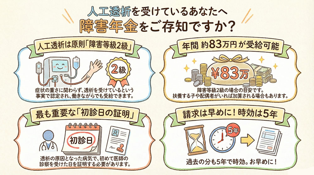 人工透析で障害年金を受給するには?条件・金額・申請のポイントを解説