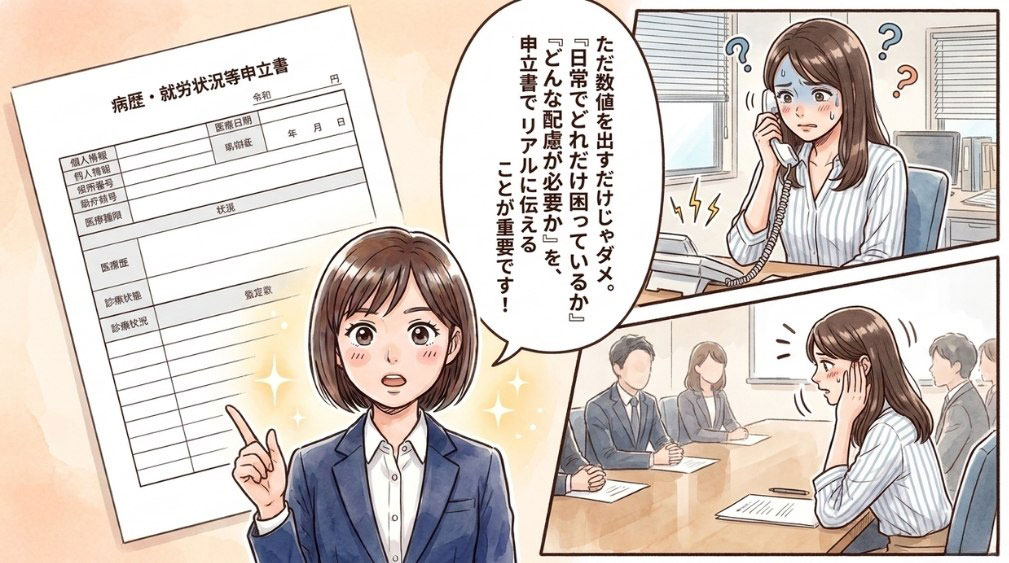 病歴・就労状況等申立書の書き方