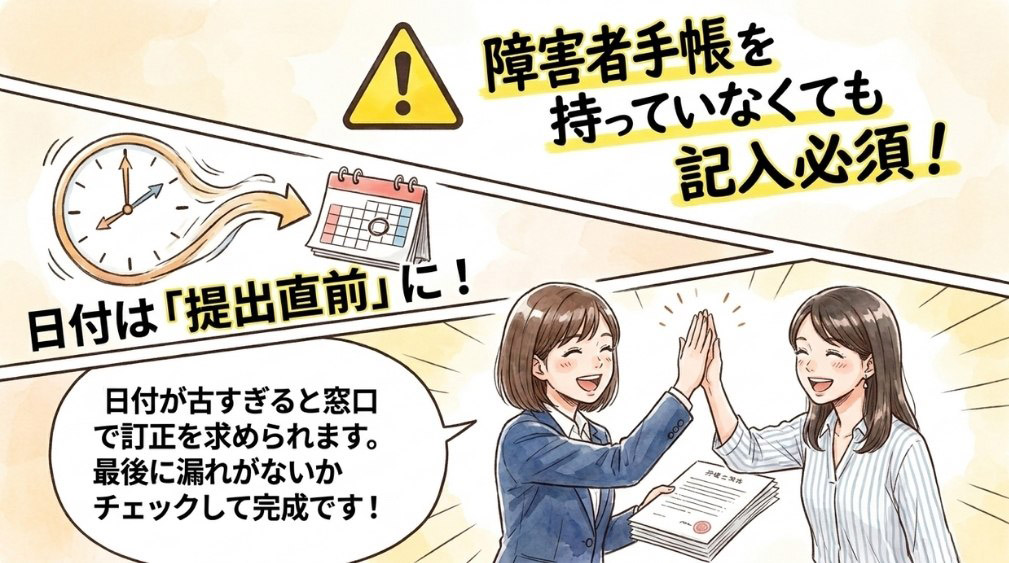 障害者手帳の欄