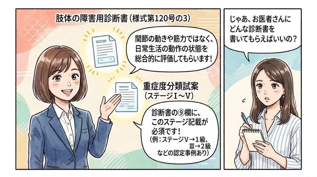 認定の枠組み(肢体の障害・重症度分類ステージ)