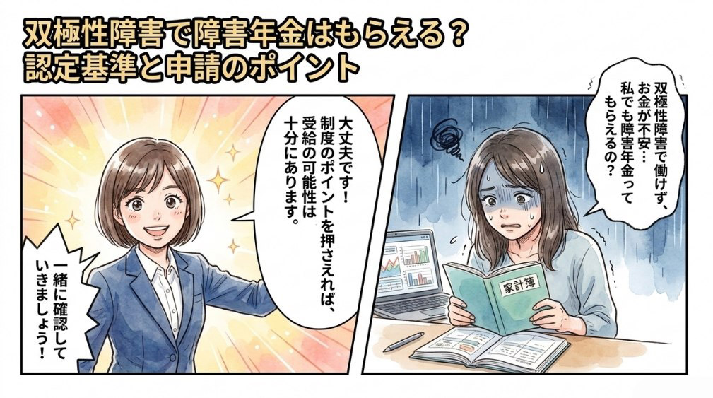 双極性障害で障害年金はもらえる?