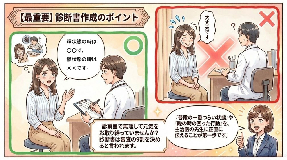 診断書で押さえたい点