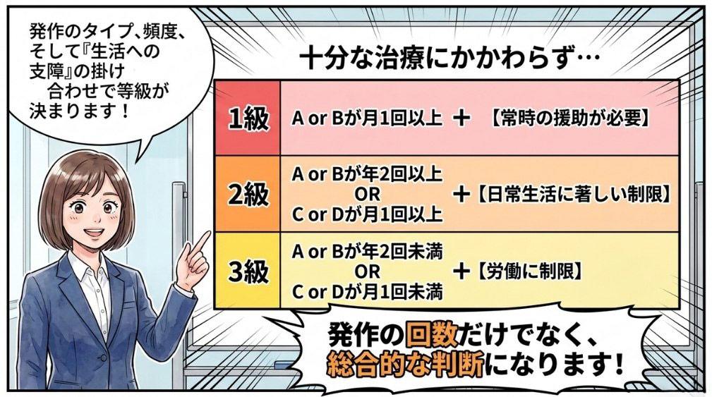 等級別の認定の目安(1〜3級)