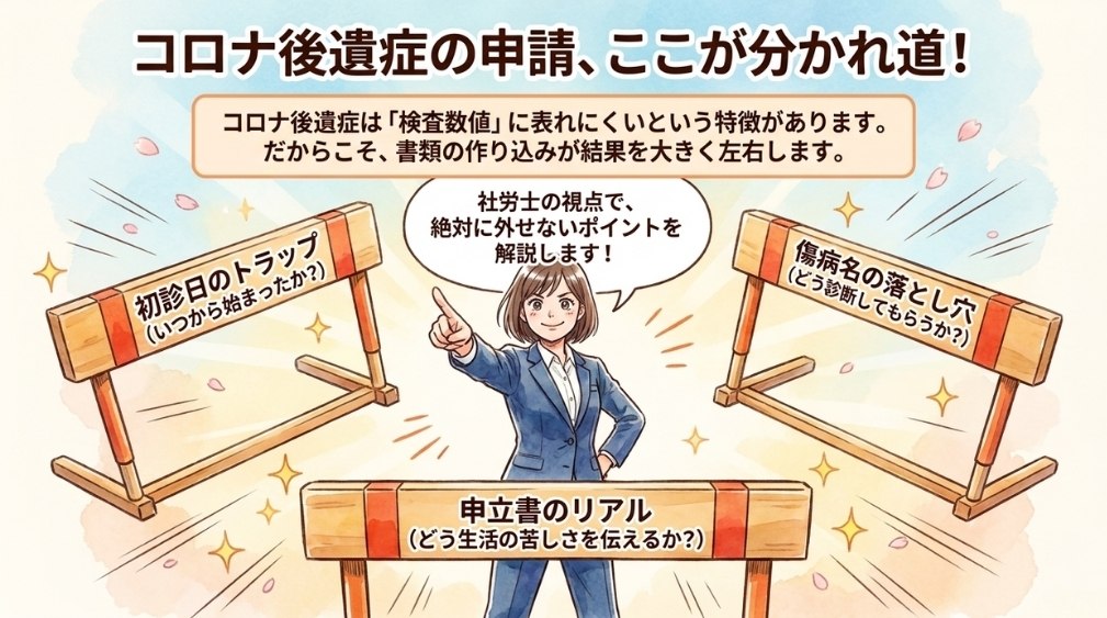申請のポイント(初診日・傷病名・診断書・申立書)