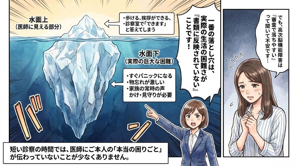 病歴・就労状況等申立書に日常生活の実際を反映させる