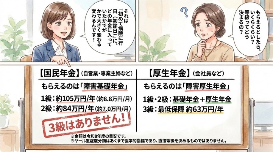 初診日にどの年金制度に加入していたか