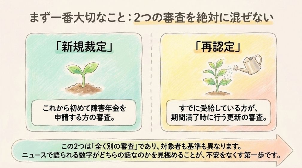 「新規裁定」と「再認定」